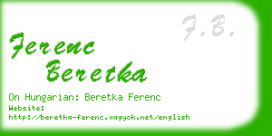 ferenc beretka business card